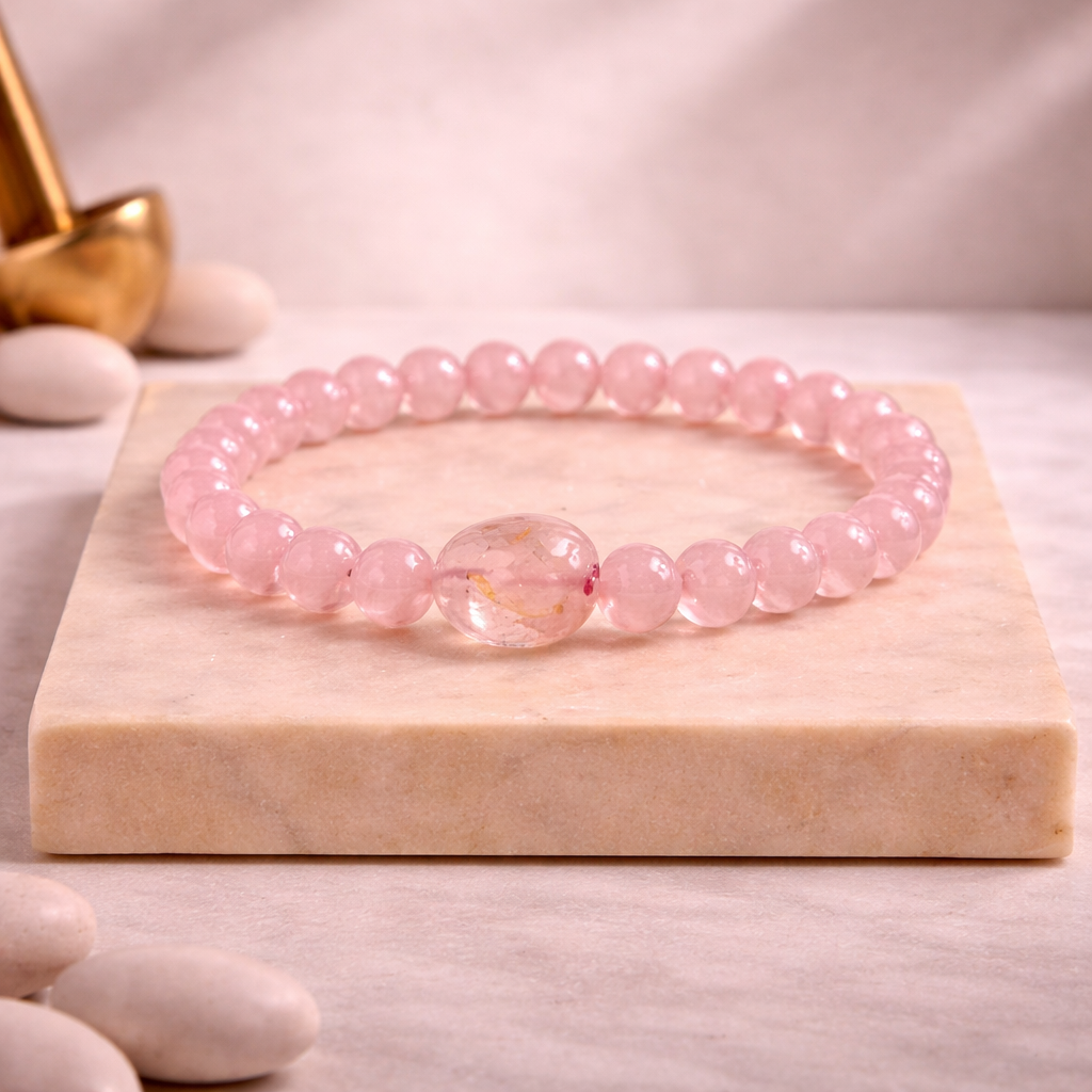 Rose Quartz Bracelete with Tumble
