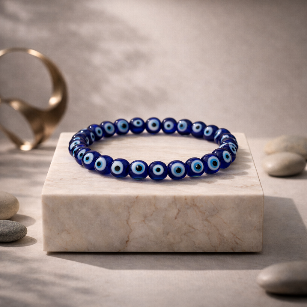 Blue Onyx Evil Eye Bracelet