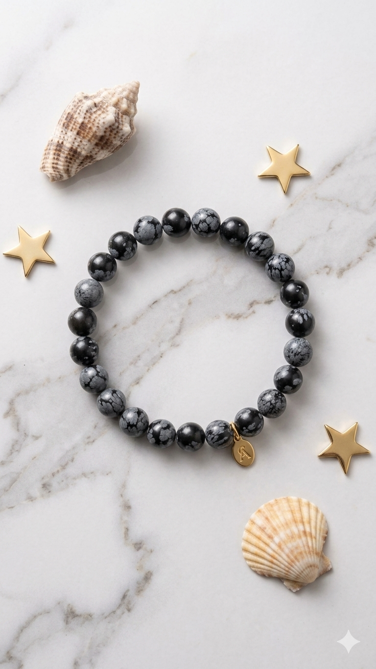 Snowflake Obsidian Bracelet
