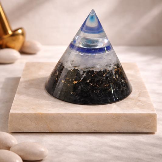 Black Tourmaline with Evil Eye Pyramid