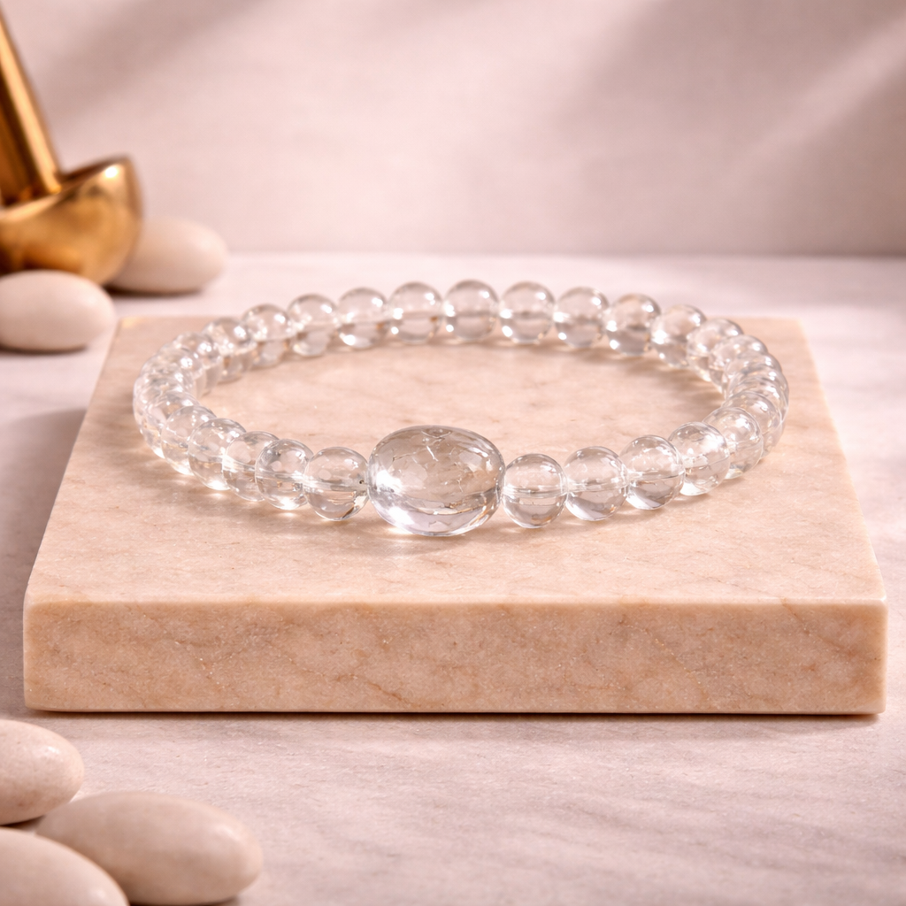 Clear Quartz Bracelete with Tumble