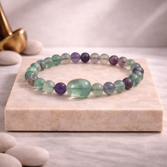 Multi Fluorite Bracelete With Tumble