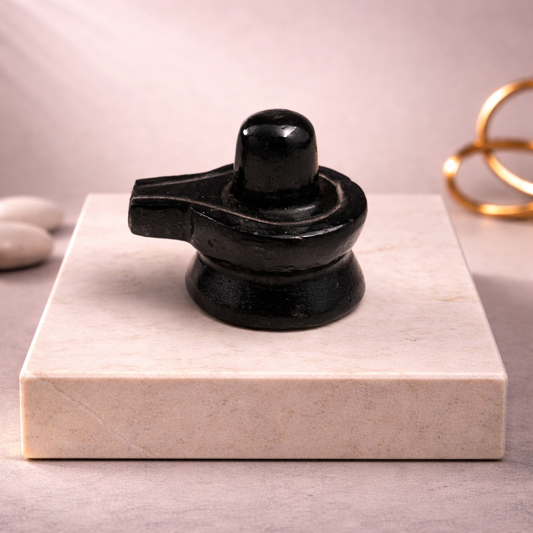 Small Shivling of Black Tourmaline for Protection