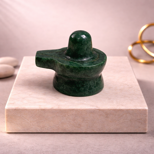 Shivling of Green jade Crystal