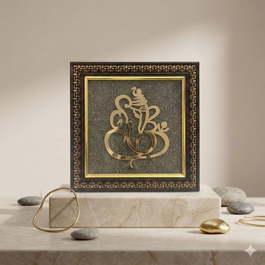Pyrite Ganesha Yantra Frame