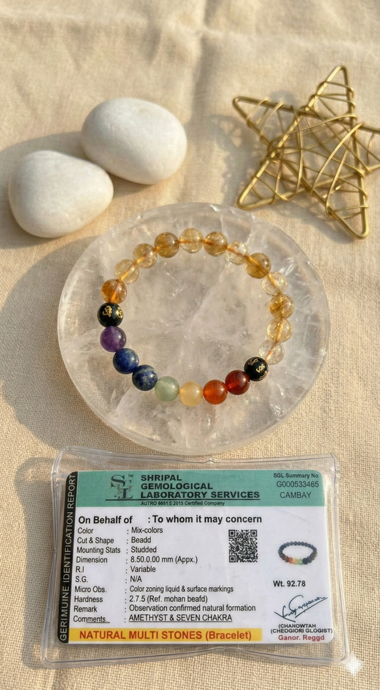 7 Chakra Healing Bracelet with Citrine