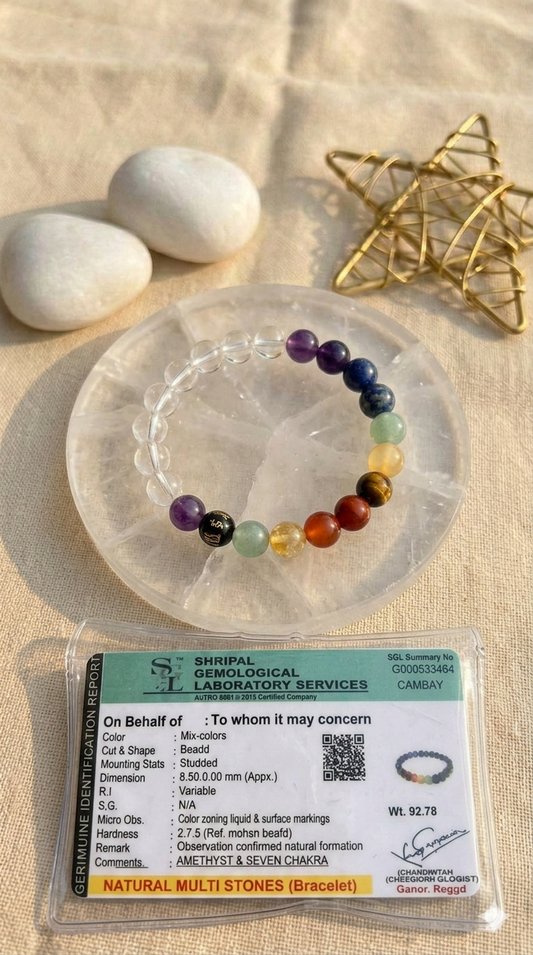 7 Chakra Healing Bracelet with Green Aventurine