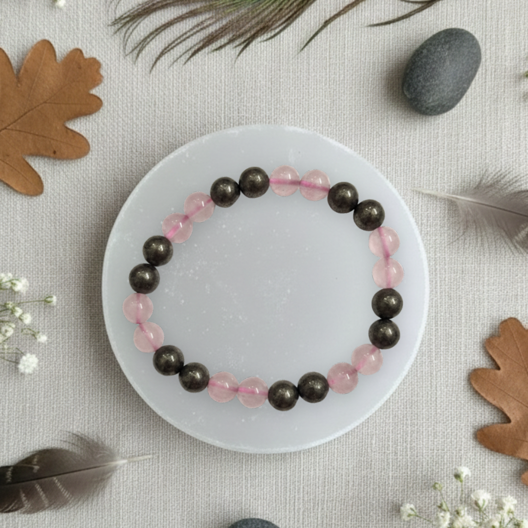 Rose Quartz and Pyrite Bracelet